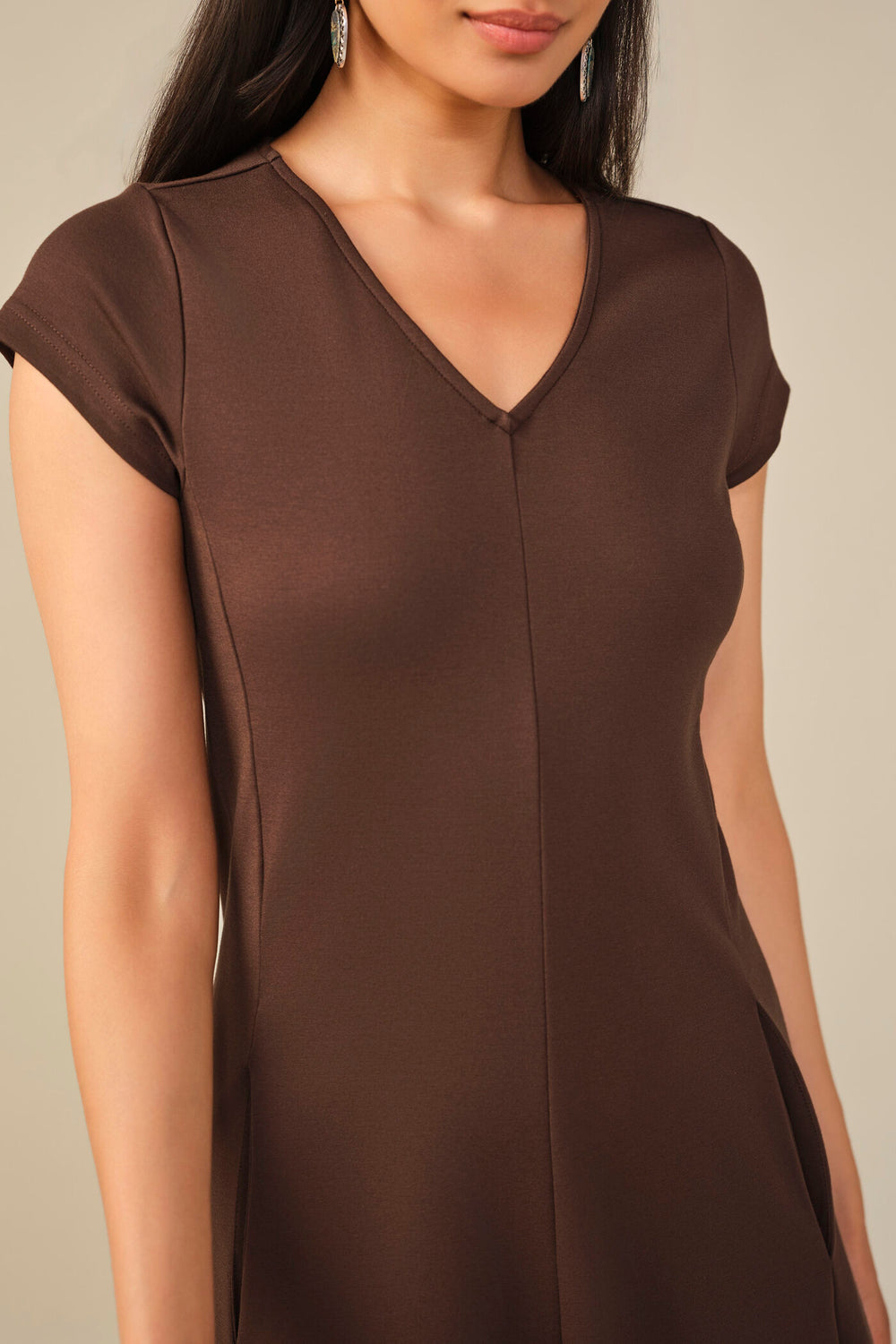 Fit & Flare Dress in Dark Brown