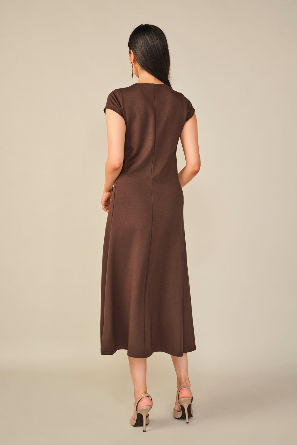 Fit & Flare Dress in Dark Brown